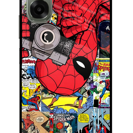 Spider Man Oppo A6x 5G Glass Case Back Cover by Casekaro