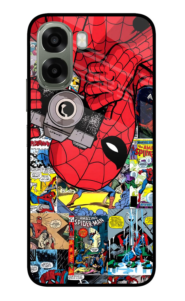 Spider Man Oppo A6x 5G Glass Case Back Cover by Casekaro