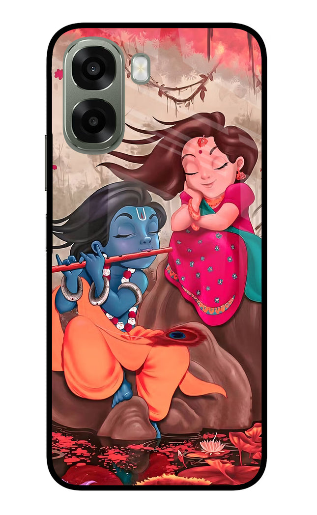 Radhe Krishna Oppo A6x 5G Glass Case Back Cover by Casekaro