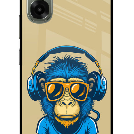 Monkey Headphone Oppo A6x 5G Glass Case Back Cover by Casekaro