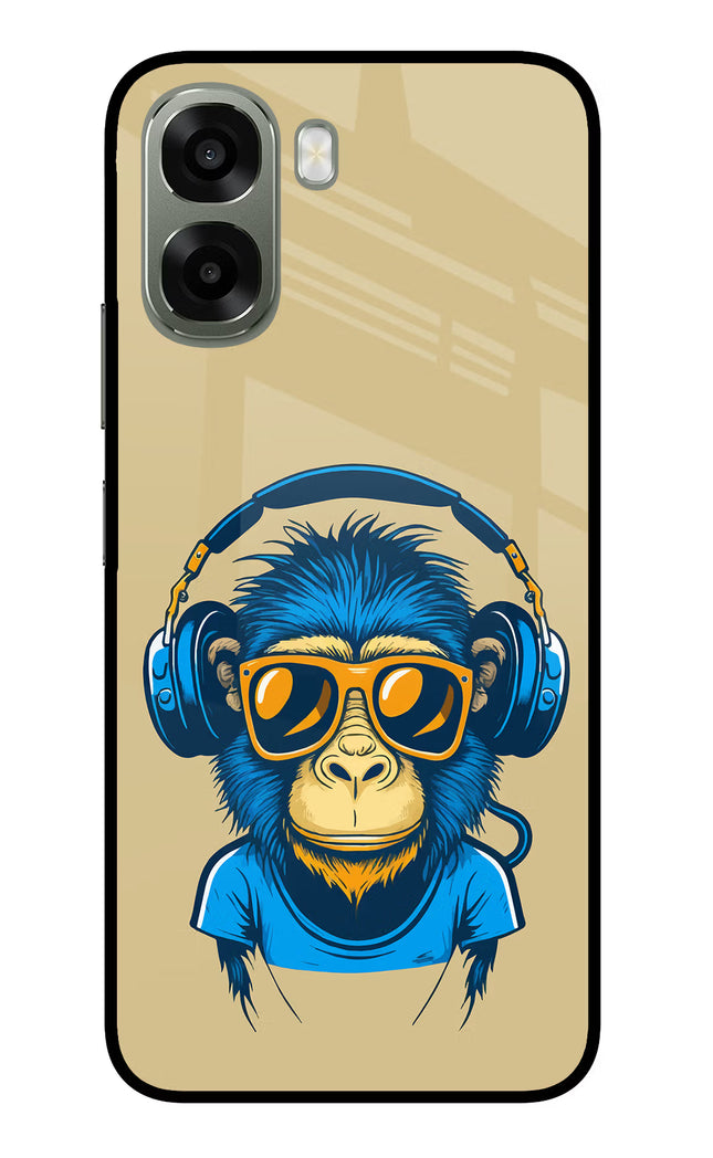 Monkey Headphone Oppo A6x 5G Glass Case Back Cover by Casekaro