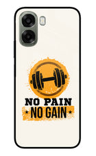No Pain No Gain Oppo A6x 5G Glass Case Back Cover by Casekaro