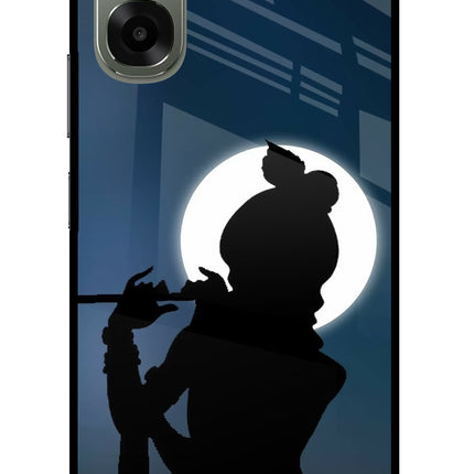 Shri Krishna Silhouette Oppo A6x 5G Glass Case Back Cover by Casekaro