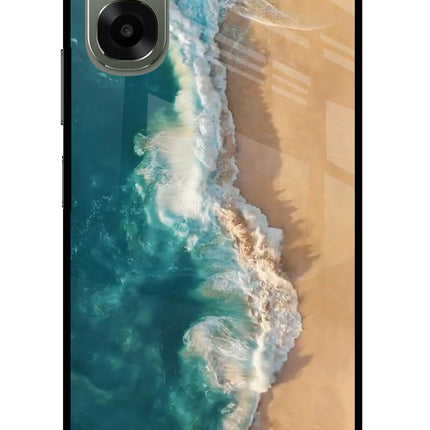 Ocean Beach Oppo A6x 5G Glass Case Back Cover by Casekaro