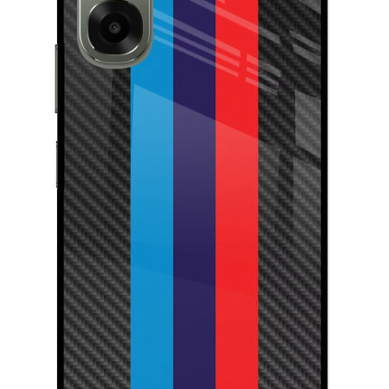 BMW Stripes Pattern Oppo A6x 5G Glass Case Back Cover by Casekaro