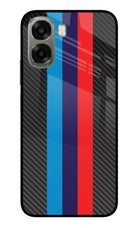 BMW Stripes Pattern Oppo A6x 5G Glass Case Back Cover by Casekaro
