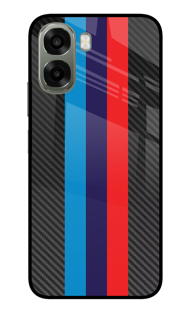 BMW Stripes Pattern Oppo A6x 5G Glass Case Back Cover by Casekaro