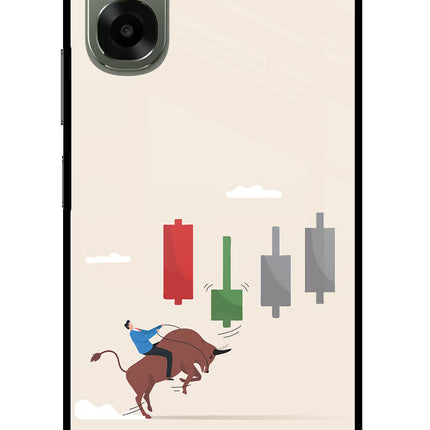Bull Trading Momentum Oppo A6x 5G Glass Case Back Cover by Casekaro