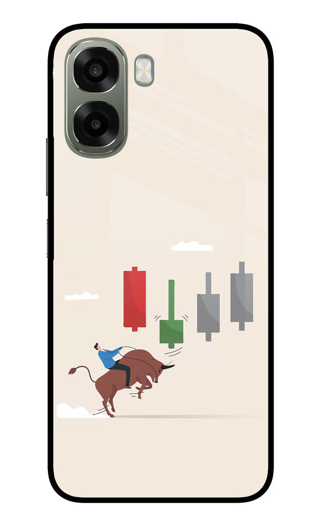Bull Trading Momentum Oppo A6x 5G Glass Case Back Cover by Casekaro