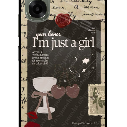 I am just a girl Oppo A6x 5G Glass Case Back Cover by Casekaro