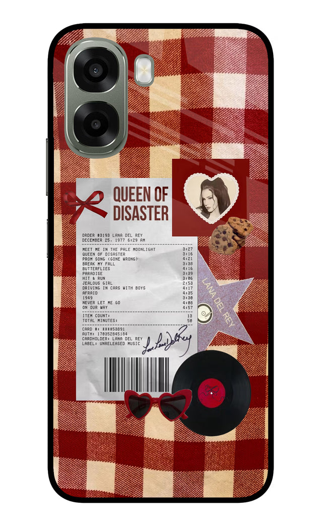 Queen of Disaster Oppo A6x 5G Glass Case Back Cover by Casekaro