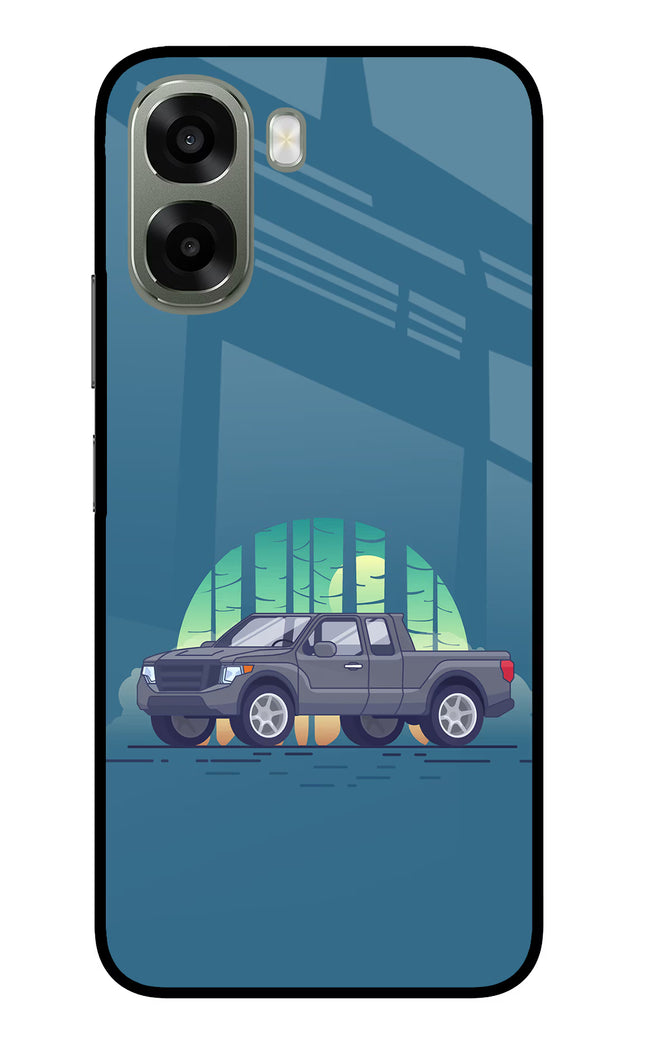 Retro Garage Vibe Oppo A6x 5G Glass Case Back Cover by Casekaro