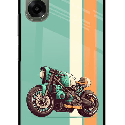 Striped Moto Drift Oppo A6x 5G Glass Case Back Cover by Casekaro