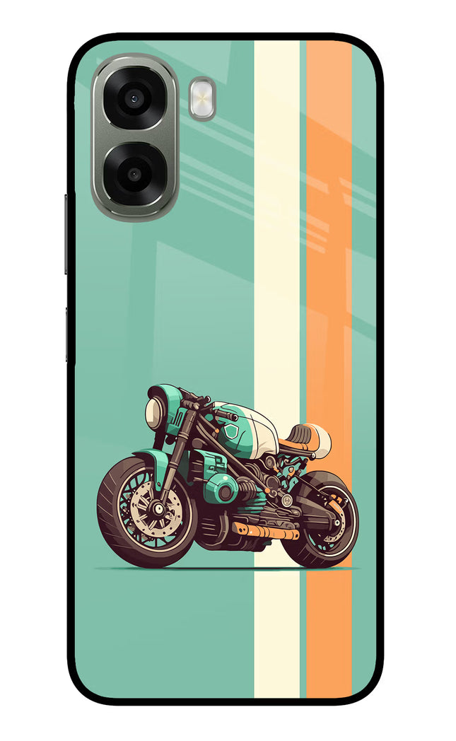 Striped Moto Drift Oppo A6x 5G Glass Case Back Cover by Casekaro