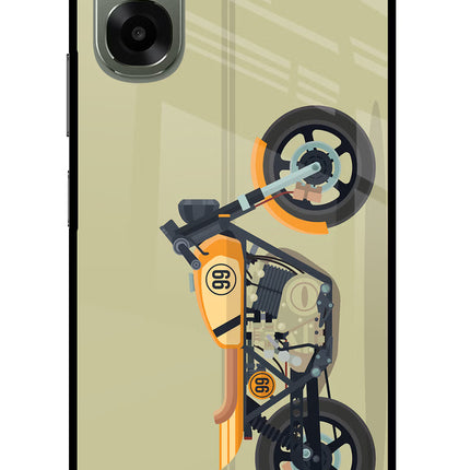 Vertical Speedster Oppo A6x 5G Glass Case Back Cover by Casekaro