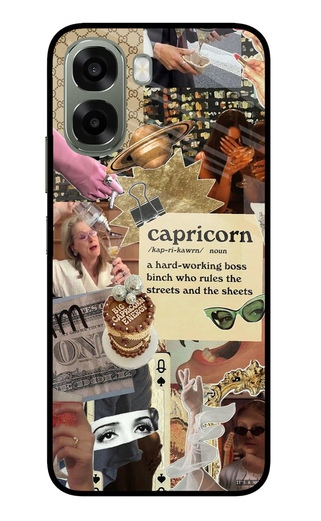 Capricorn Zodiac Oppo A6x 5G Glass Case Back Cover by Casekaro