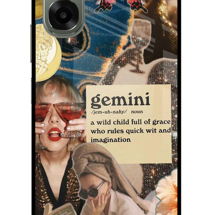 Gemini Zodiac Oppo A6x 5G Glass Case Back Cover by Casekaro
