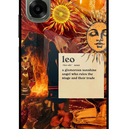 Leo Zodiac Oppo A6x 5G Glass Case Back Cover by Casekaro