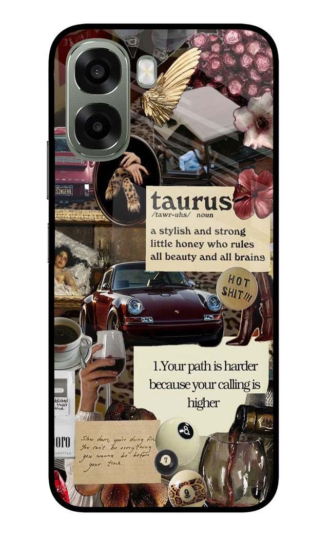 Taurus Zodiac Oppo A6x 5G Glass Case Back Cover by Casekaro