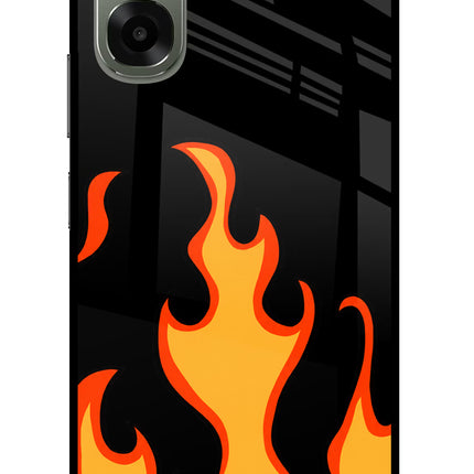 Fired Up – Black Oppo A6x 5G Glass Case Back Cover by Casekaro