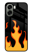 Fired Up – Black Oppo A6x 5G Glass Case Back Cover by Casekaro