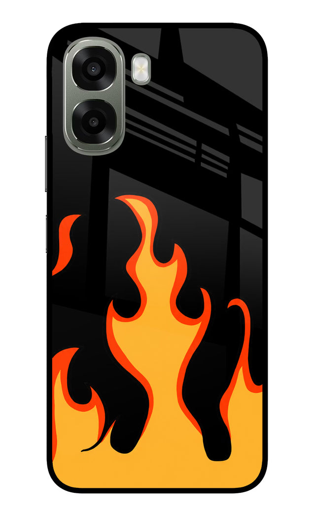 Fired Up – Black Oppo A6x 5G Glass Case Back Cover by Casekaro