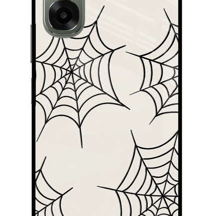 Spider Web Oppo A6x 5G Glass Case Back Cover by Casekaro