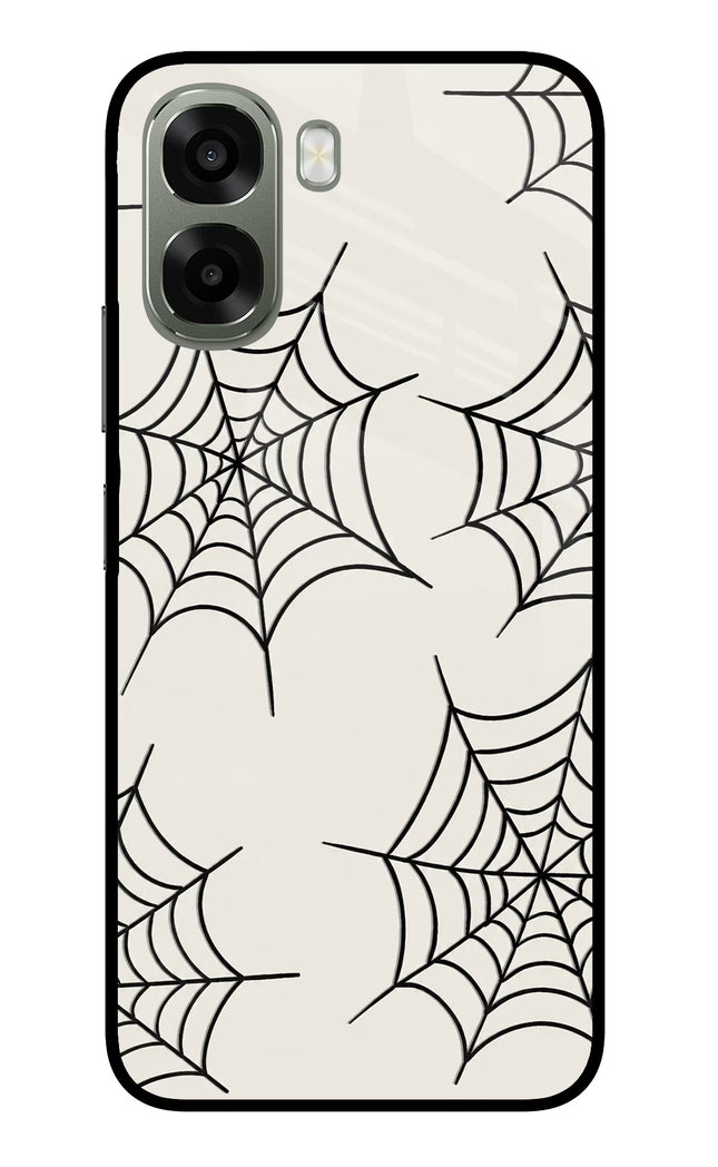 Spider Web Oppo A6x 5G Glass Case Back Cover by Casekaro