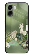 Aesthetic anime Oppo A6x 5G Glass Case Back Cover by Casekaro