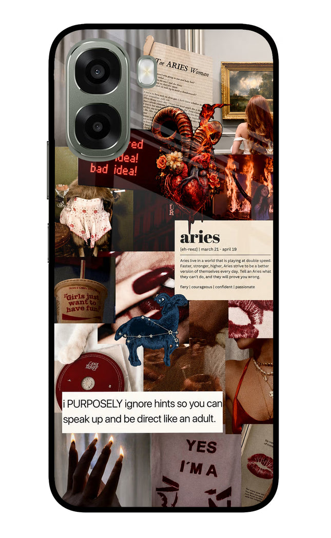 Zodiac Aries Oppo A6x 5G Glass Case Back Cover by Casekaro