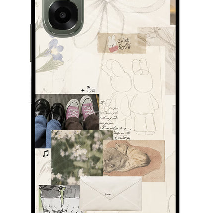 Soft Aesthetic Oppo A6x 5G Glass Case Back Cover by Casekaro