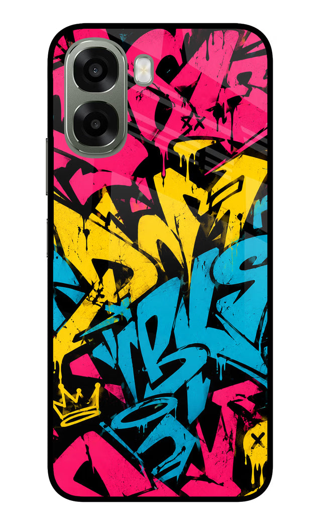 Graffiti Vibe Oppo A6x 5G Glass Case Back Cover by Casekaro