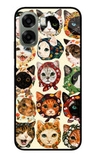 Cool Cat Oppo A6x 5G Glass Case Back Cover by Casekaro
