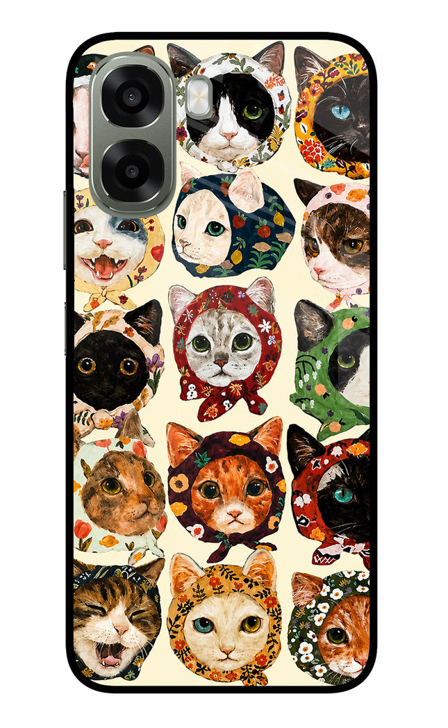 Cool Cat Oppo A6x 5G Glass Case Back Cover by Casekaro