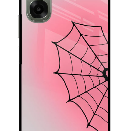 Pink Web Oppo A6x 5G Glass Case Back Cover by Casekaro