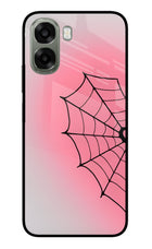 Pink Web Oppo A6x 5G Glass Case Back Cover by Casekaro