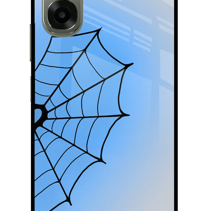 Blue Web Oppo A6x 5G Glass Case Back Cover by Casekaro