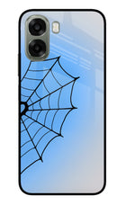 Blue Web Oppo A6x 5G Glass Case Back Cover by Casekaro