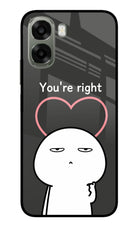 You're Right Oppo A6x 5G Glass Case Back Cover by Casekaro