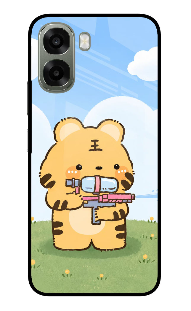 Tiger Treat Oppo A6x 5G Glass Case Back Cover by Casekaro