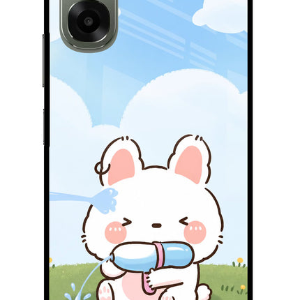 Bunny Treat Oppo A6x 5G Glass Case Back Cover by Casekaro