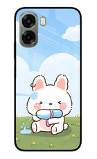 Bunny Treat Oppo A6x 5G Glass Case Back Cover by Casekaro