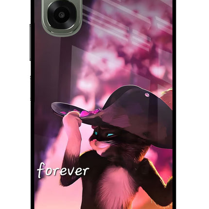 Forever Cat Oppo A6x 5G Glass Case Back Cover by Casekaro