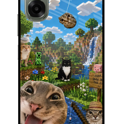 Minecraft Cat Chaos Oppo A6x 5G Glass Case Back Cover by Casekaro