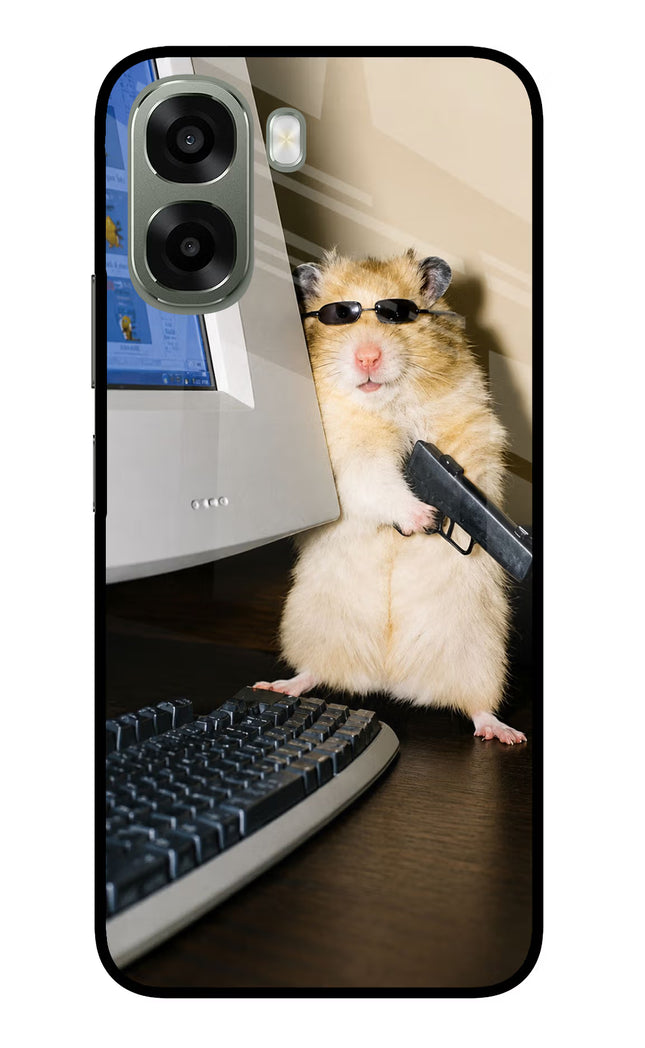 Hacker Hamster Oppo A6x 5G Glass Case Back Cover by Casekaro