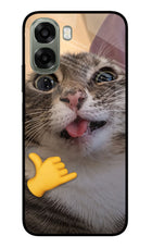 Silly Cat Call Oppo A6x 5G Glass Case Back Cover by Casekaro