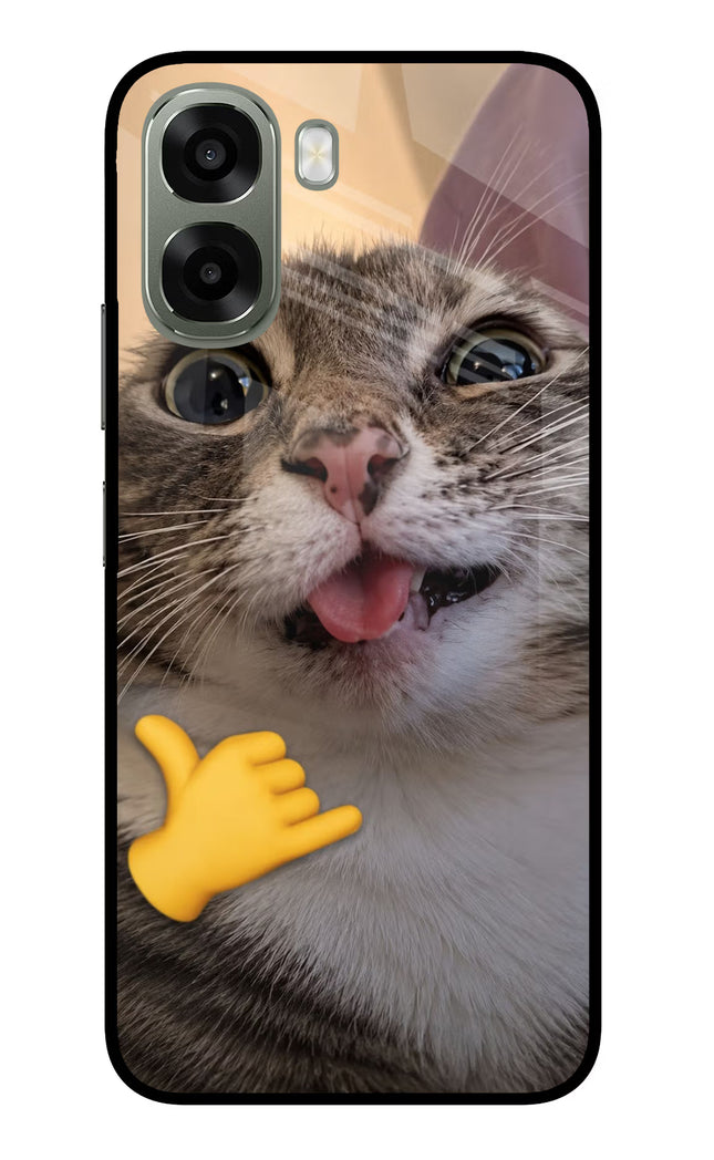 Silly Cat Call Oppo A6x 5G Glass Case Back Cover by Casekaro