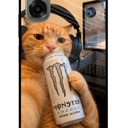 Gamer Cat Energy Oppo A6x 5G Glass Case Back Cover by Casekaro