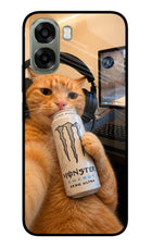 Gamer Cat Energy Oppo A6x 5G Glass Case Back Cover by Casekaro