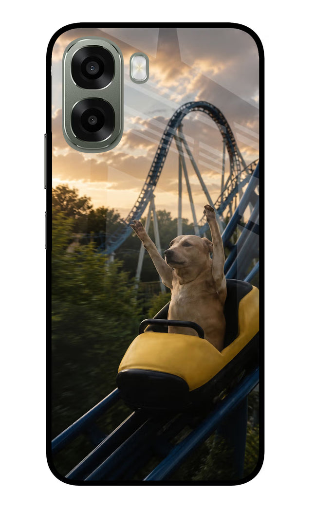 Rollercoaster Dog Oppo A6x 5G Glass Case Back Cover by Casekaro